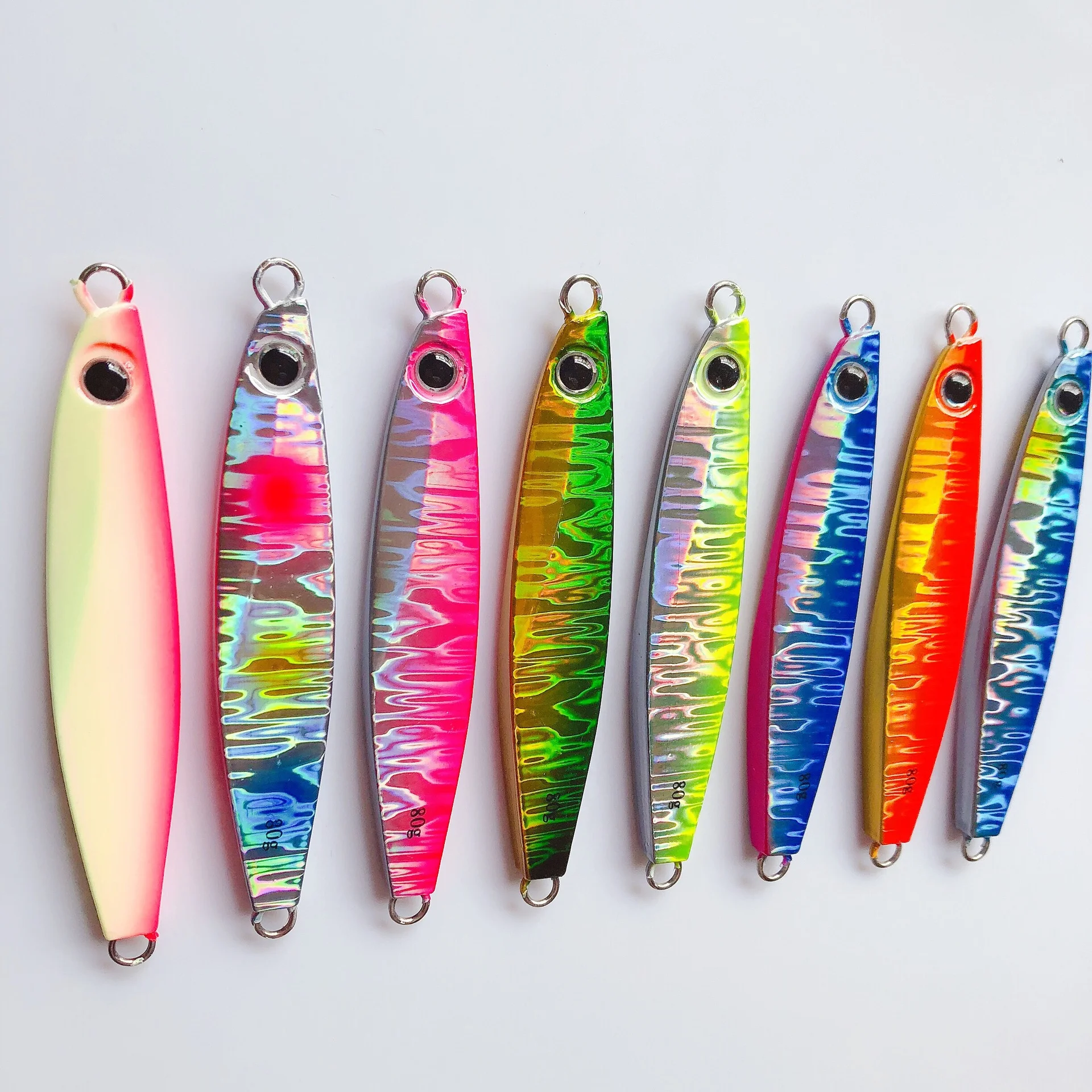 

Sizzling 60g 80g 100g 120g NEW Metal Lead Fish jig Lures Seawater Boat Fishing Jigging Lure, 8 colors