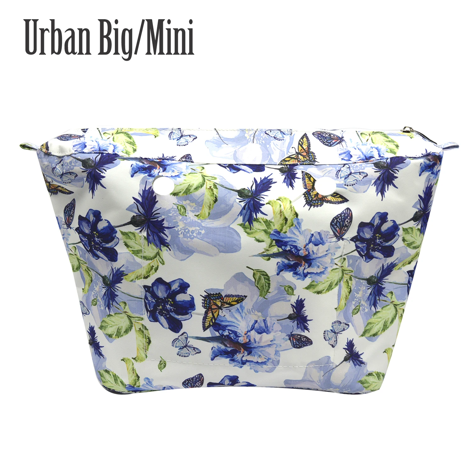 

2020 Composite Twill Cloth Waterproof urban Big Obag Inner Lining Insert Zipper Pocket for urban Mini for O Bag, Floral