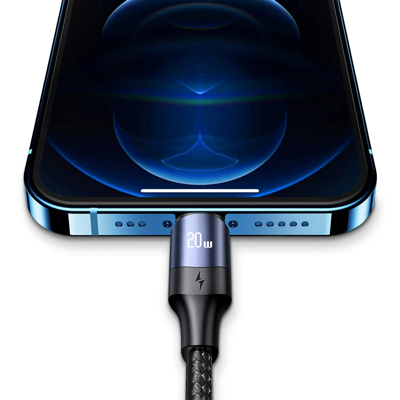 

USAMS New SJ521 4FT data Cable 20W PD type c fast charging Cord for iphone 13, Black