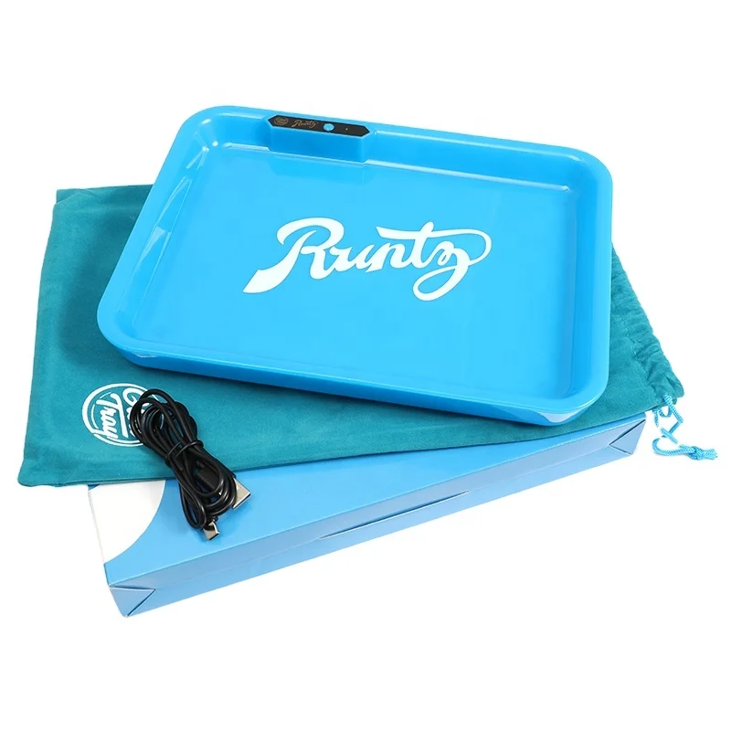 

Runty LED Tobacco Tray Color Manual Control Glow Smoke Tray Herb Grinder Plate Cigarette Glowing Rolling Tray for Boyfriend Gift, 8 colors