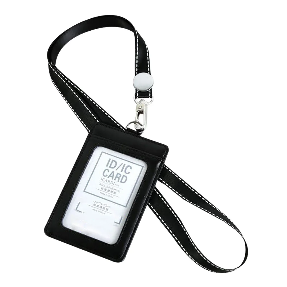 

Exhibition Performance Work Permit Badge Holder Genuine Leather Id Card Holder Badge Lanyard Card Holder