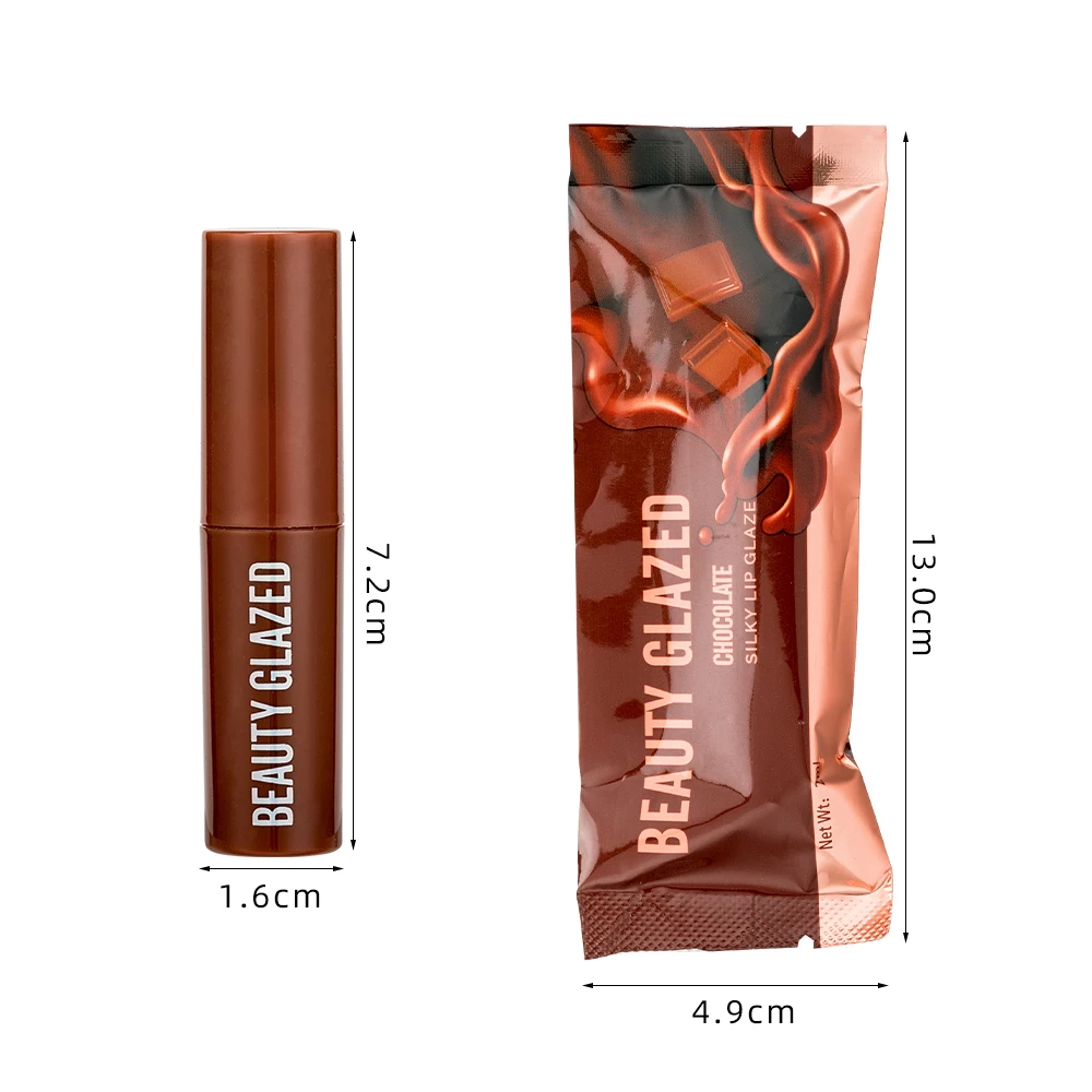 

BEAUTY GLAZED 12-color Chocolate Lipstick Lip Glaze Water Glossy Glass Velvet Matte Matte Air Lip Glaze Lip Gloss