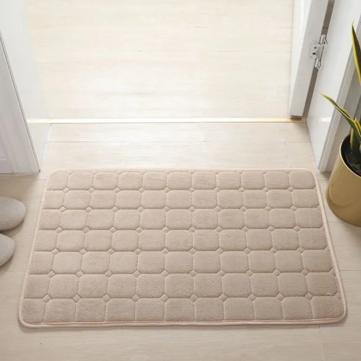 

hot sale absorbent memory foam bath mat non-slip large soft bath mats velvet bathroom rug carpet, 8 colors
