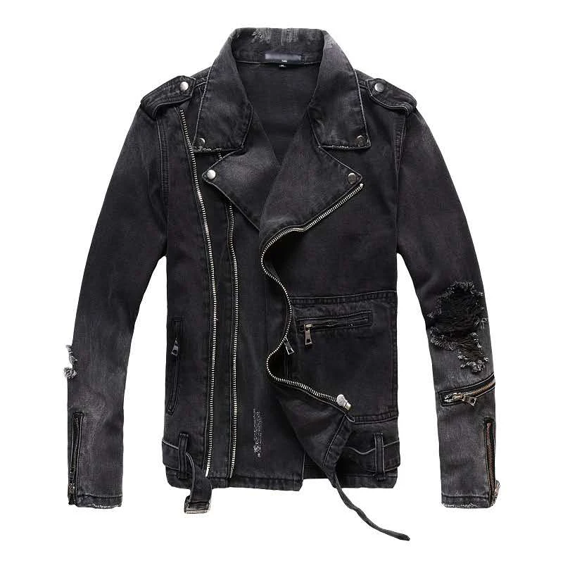 

2020 New style Casual Denim Motorcycle Jacket Big/Tall Cowboy cotton warm washed button winter jeans jackets/coats men, Two colors