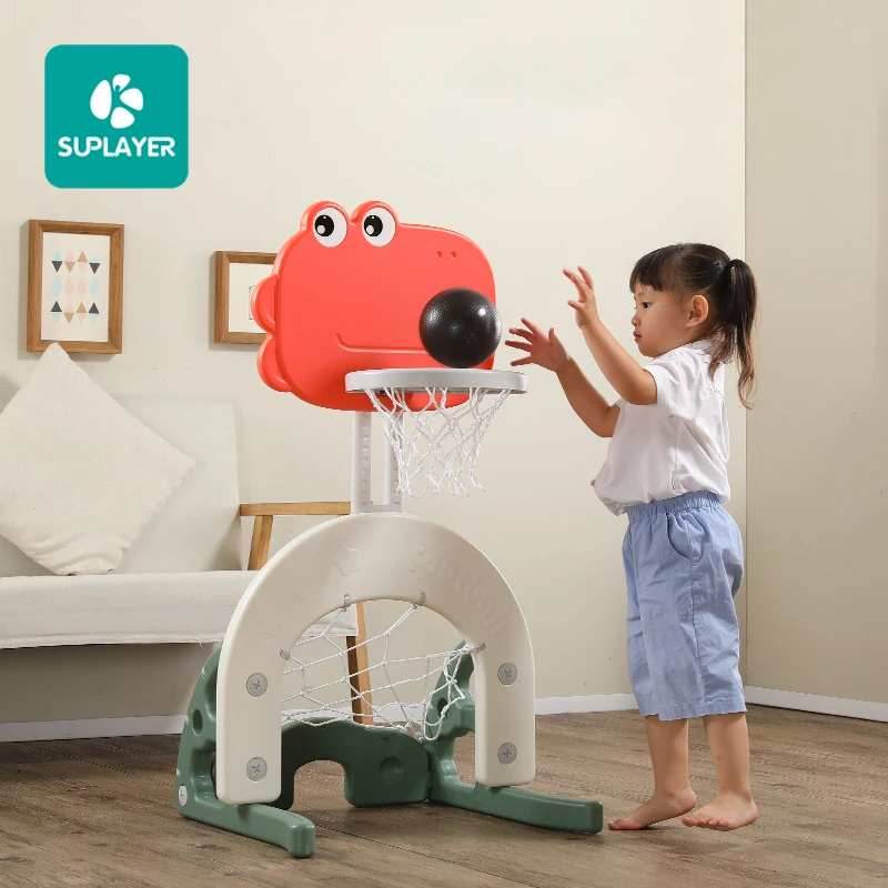 

Suplayer 2021 hot sale C-LQJ011 baby basketball hoop, White/green/customize color