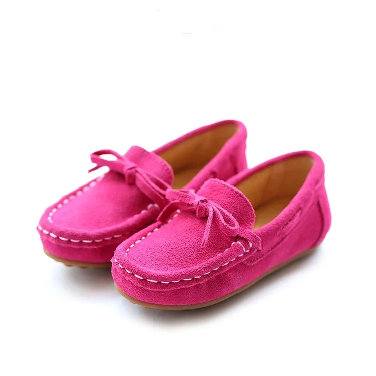 

High Quality Handmade Suede Leather Kids Mocassins Slip-on Casual Kids Girls Loafers Shoes, Customized