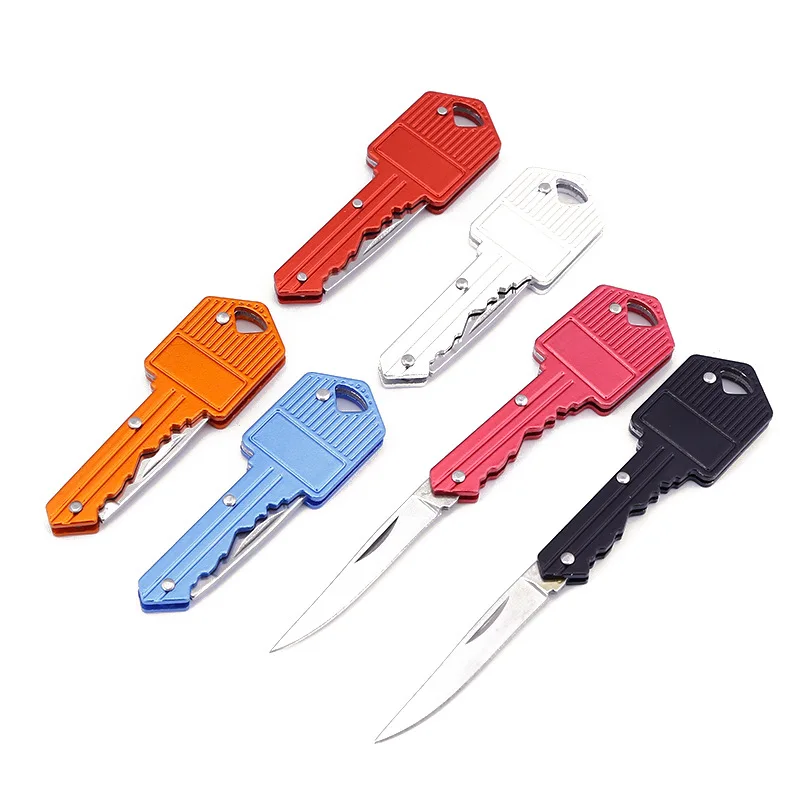 Key Shaped Folding Knife Portable Keychain Knife Stainless Blade Pocket