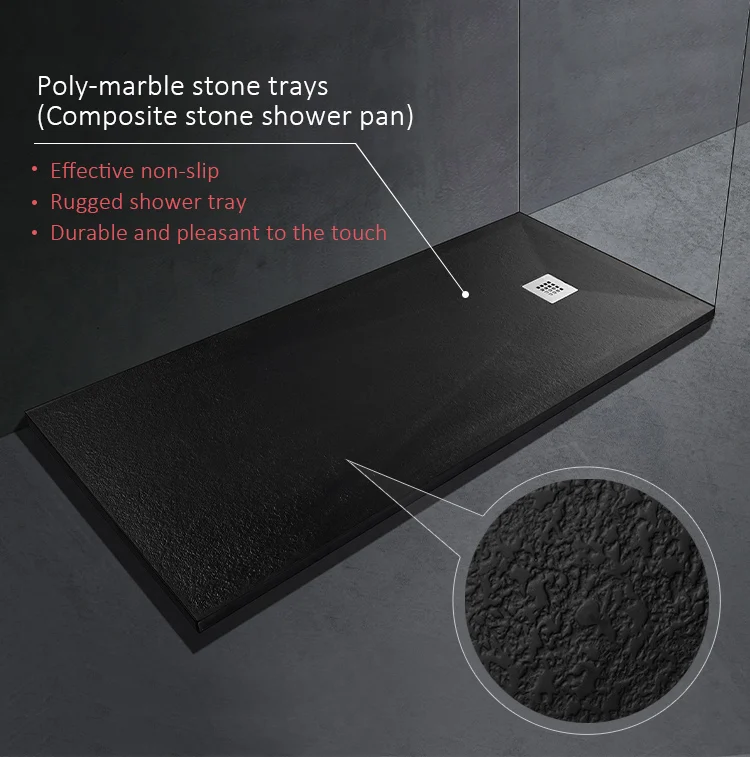 Surface Shower Tray Stone Shower Base Cut To Size Solid Acrylic Solid Surface/ Gel Coat Stone