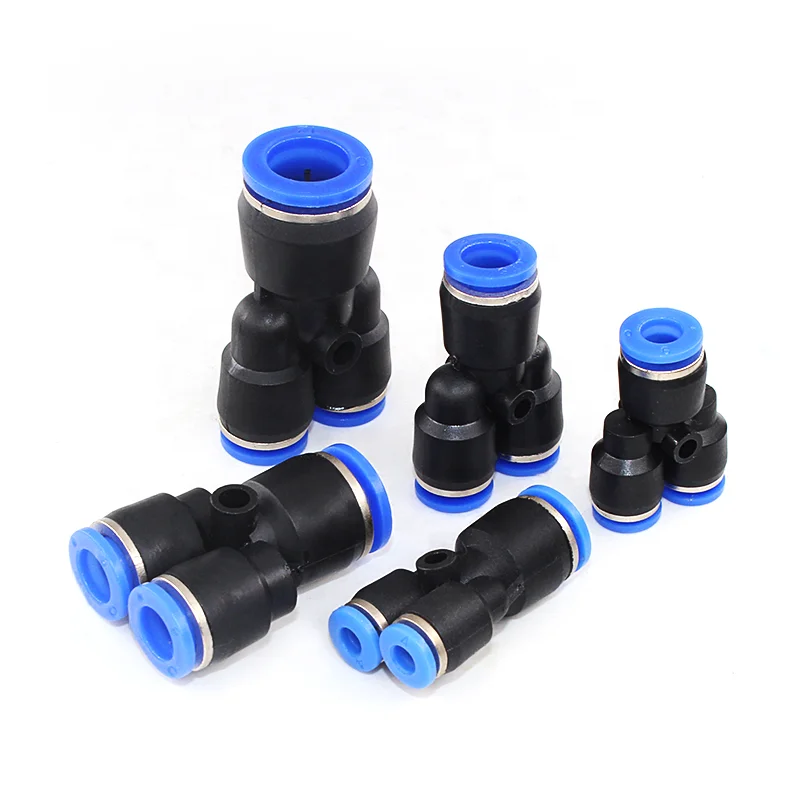 

PW Series One Touch 3 Way Reducing Air Hose Tube Connector Plastic Y Type Pneumatic Quick Fitting air hose connectors