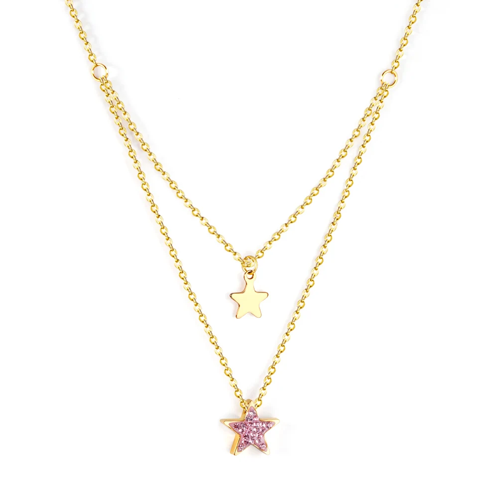 

Charm Trendy Choker 18k Gold Plated Stainless Steel 2022 New Charm Star Pendant Necklaces