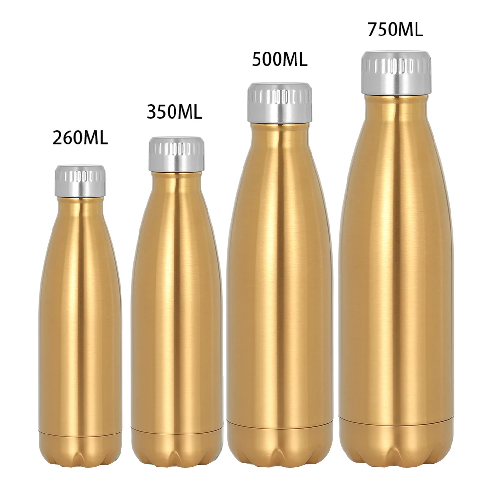

Wholesale 500ml vacuum sport double wall stainless steel cola shape drink insulated water bottles with custom logo, Customized color
