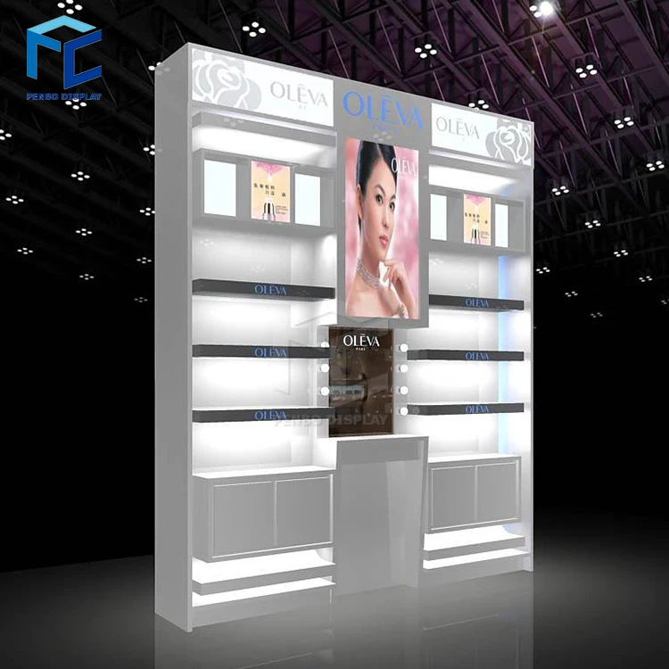 Estante De Acrílico Para Maquillaje Y Cosméticos,Expositor Con 3 Ruedas