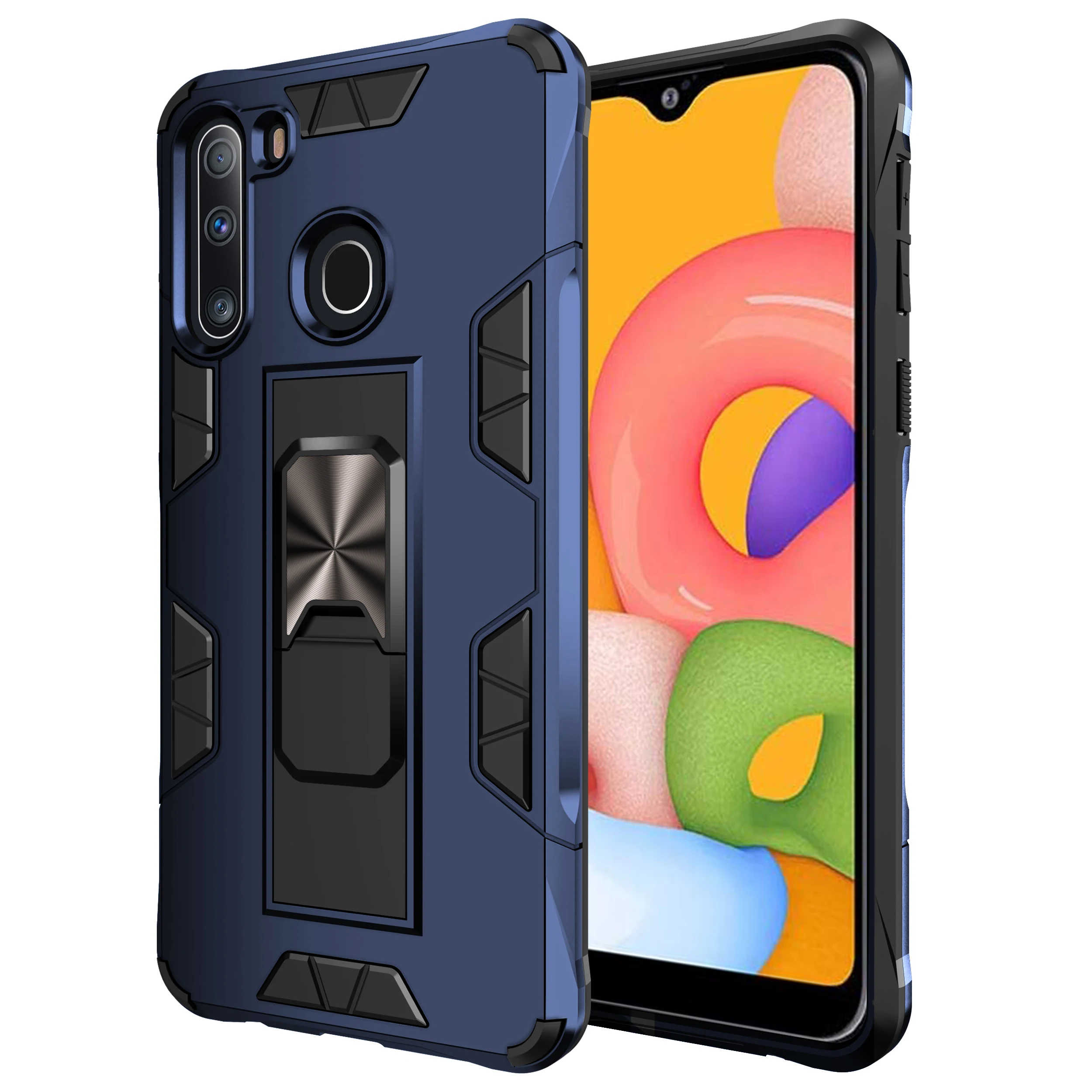 

For samsung Case With HD Screen Protector, Unique Design Military Grade Smart Cell Phone Case for samsung a21, 7 colors