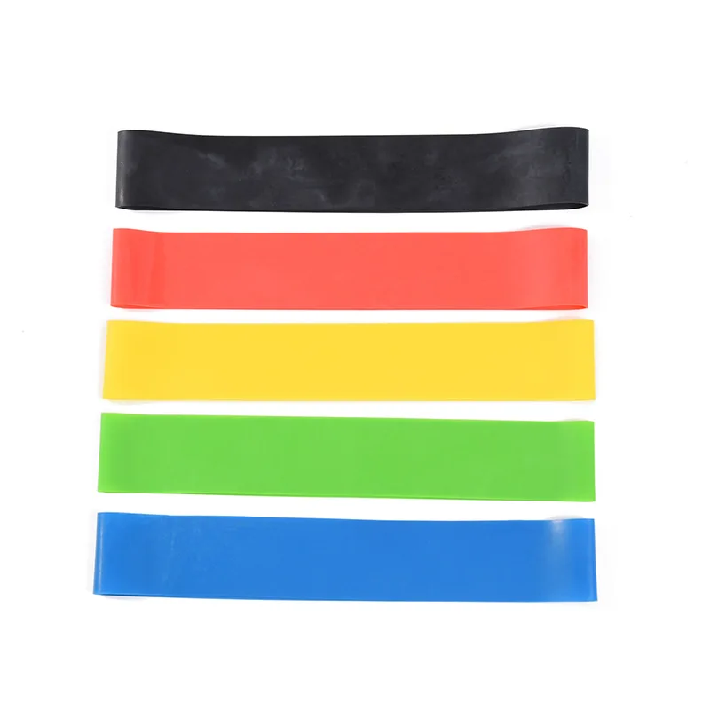 

2021 Hot Sale Yoga stretch Long Flat Wide Resistance Exercise TPE resistance band, Black red yellow blue green