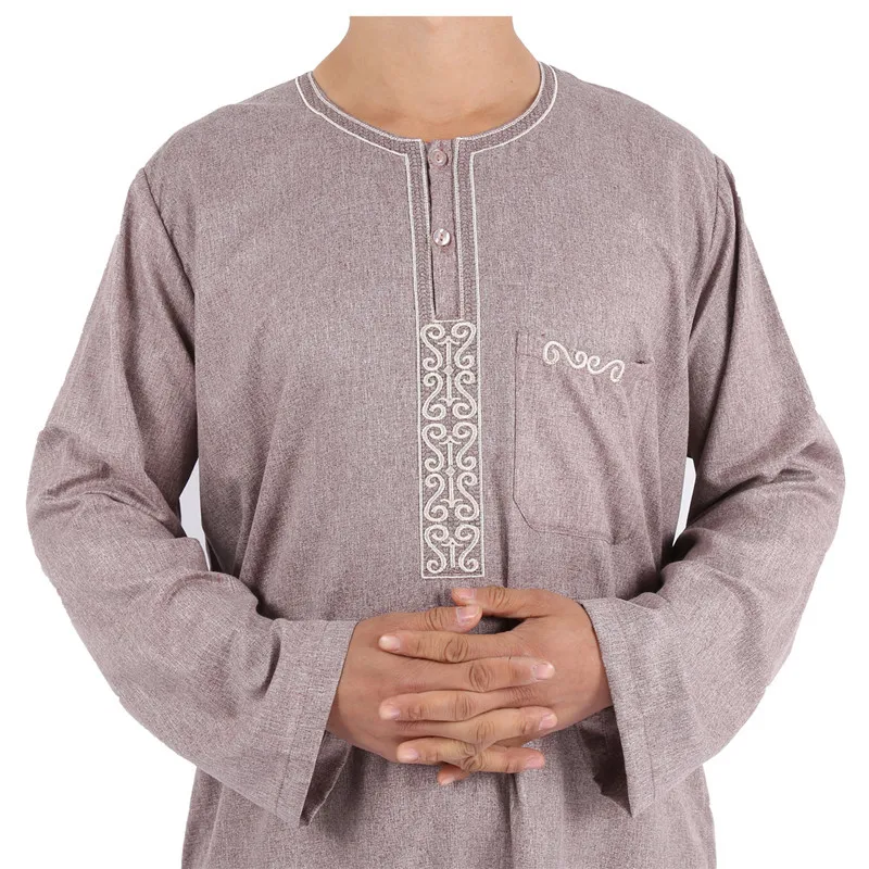 

Hot Selling Polyester Loose Prayer Robe Islamic Men Clothes Muslim Dress Men Muslim Thobe