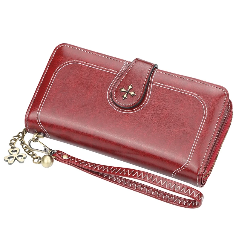 

Fashion Women PU Leather Long Wallet Female Zipper Multi-card Bag Multi-functional Portable Ladies Purses