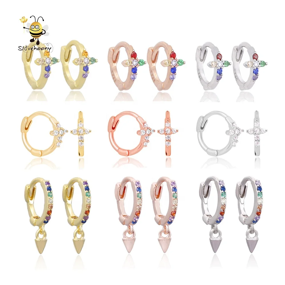 

Fine Jewelry Korean Earrings Set Hoop Earrings Sterling Silver 925 Jewellery Gold Plated Earrings For Women 2021 Joyas Zirconia, Silver/gold/ rose gold