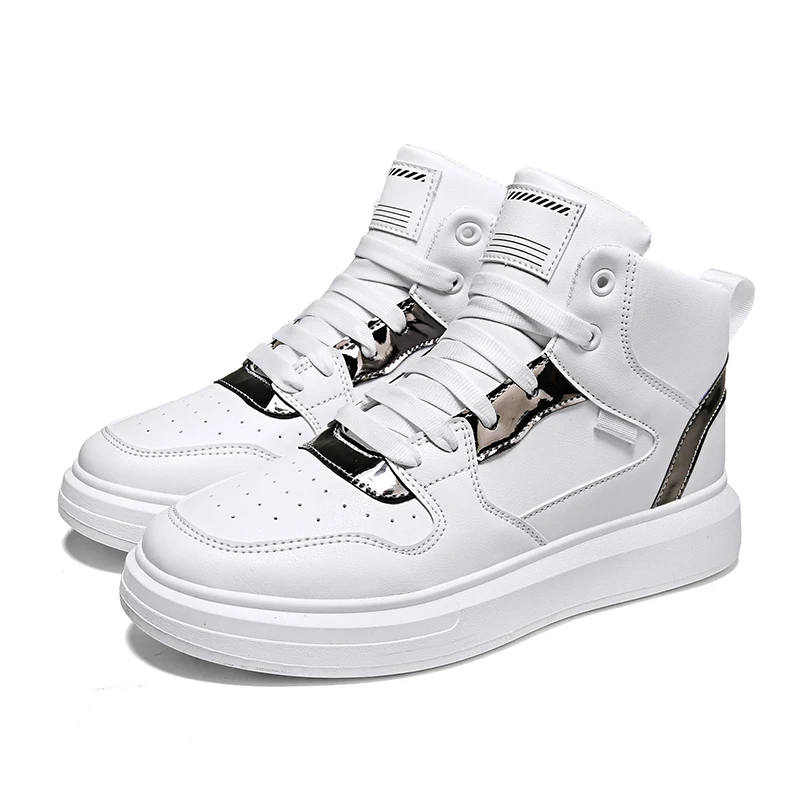 

High-top White Custom Men Casual Shoes Sneakers Outdoor Simple Sports Casual PU Friendly Rubber Customizable Mesh Casual Boot