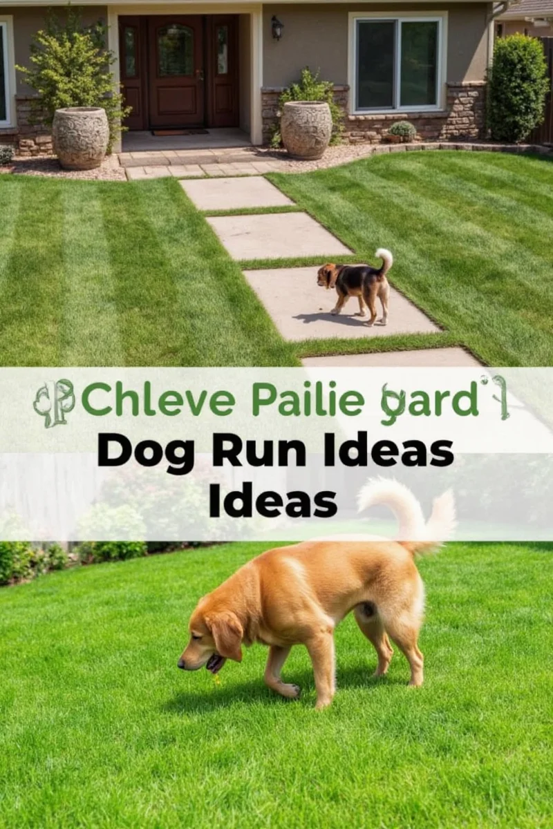 String lights installed above a side yard dog run for nighttime illumination