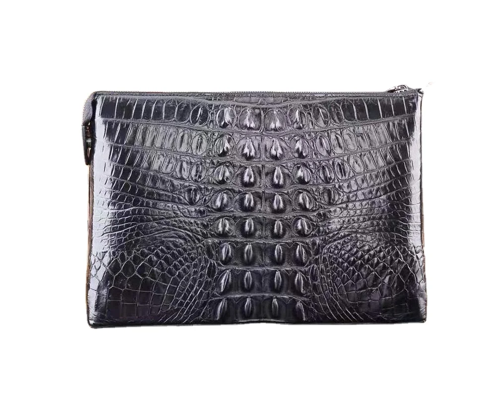 

New Designer Wallet Small Crocodile Skin Leather Clutch Handbag For Men, Brown