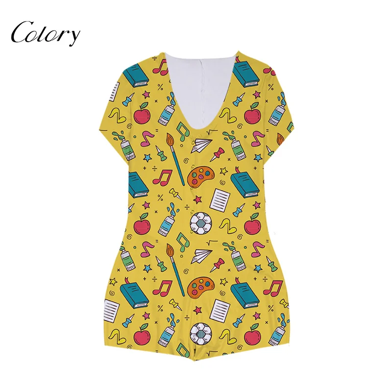 

Colory Custome Fashion Print Onesie Sleepwear Plus Size, Picture shows