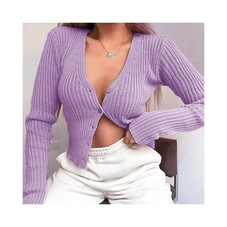 

Women Long Sleeve Knitting Sweater Cardigans Top For Ladies, Picture color