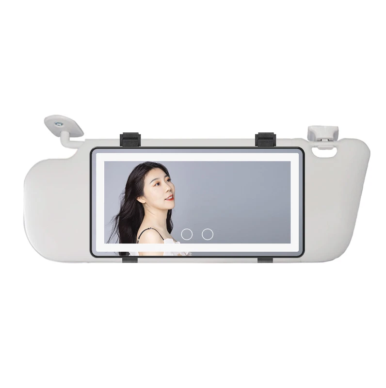 

Amazon Hot Sales Factory Cheap Price Rechargeable Plastic Makeup Mirror for Car OME Service Vanity Cosmetics Car Mirrors, Black white