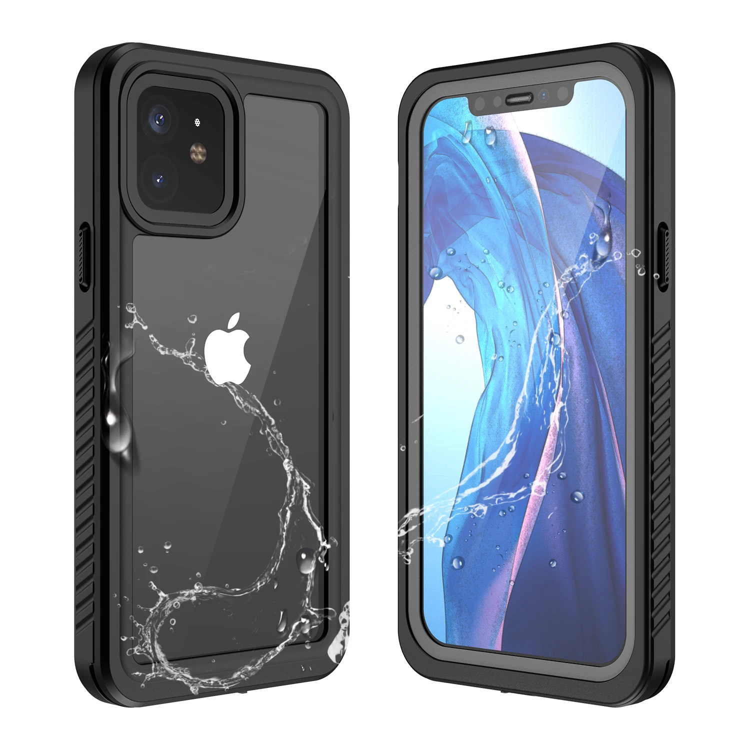 

Waterproof Case for iPhone 12, Full-Body Rugged Clear Shockproof Phone Case with Built-in Screen Protector for iPhone 12 Pro