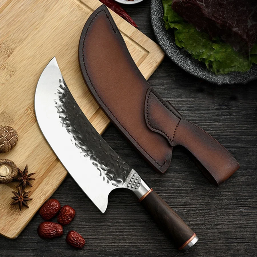 

High Quality Forged Handmade Butcher Knife Almazan Bone Cut Cleaver Camping Knife Kitchen Cutting Chef Knife