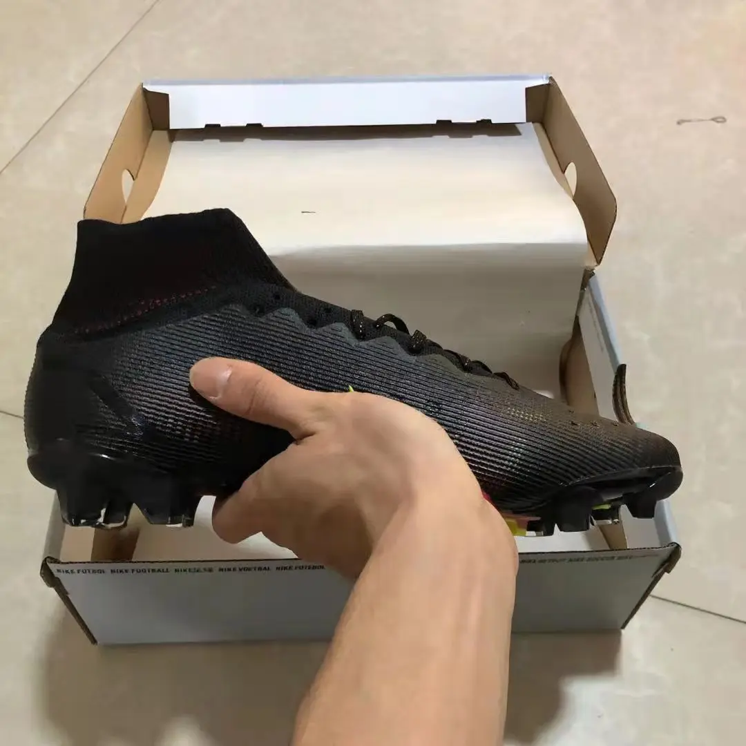 

2021 new brand high ankle mens waterproof XIV FG football soccer shoes cleats football vapor black/cyber soccer shoes boots