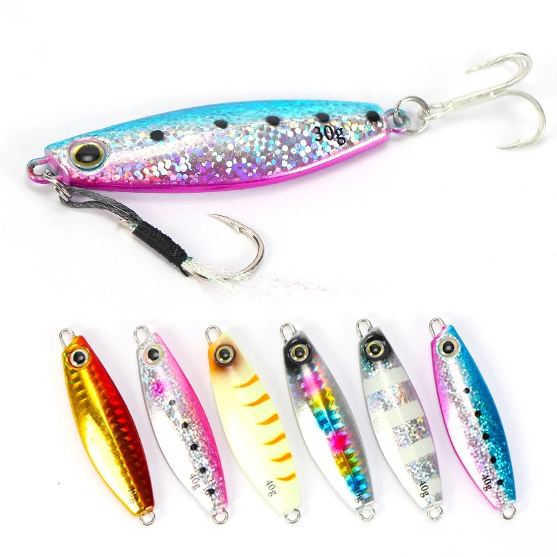 

SNEDA Casting Metal Jig 10g 20g 30g 40g 60g Shore Cast Jigging Spoon Sea Bass Fishing Lure Artificial Bait Spinning Tackle, 6 colors