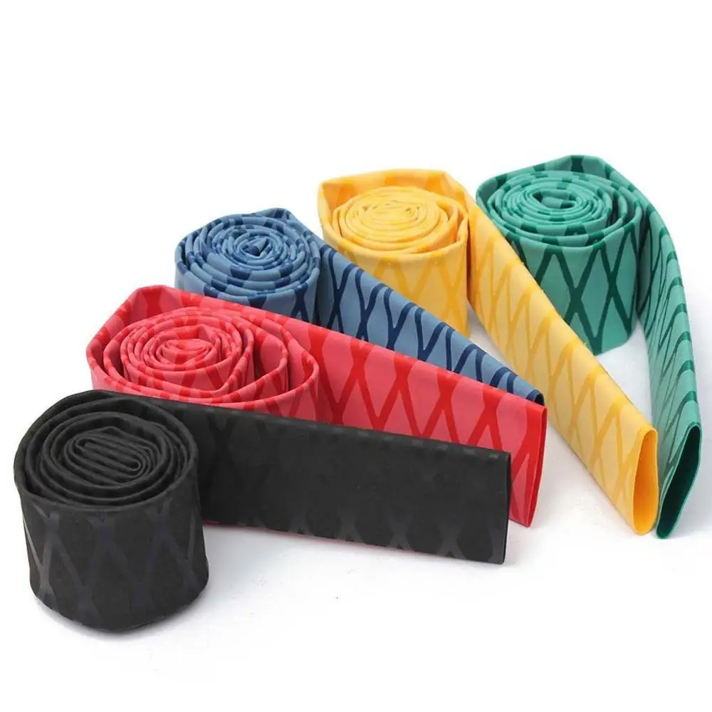 

2:1 Heat shrinking flexible wrap tube Non Slip Textured Heat Shrinkable sleeve for badminton grip, drumstick, fishing rod