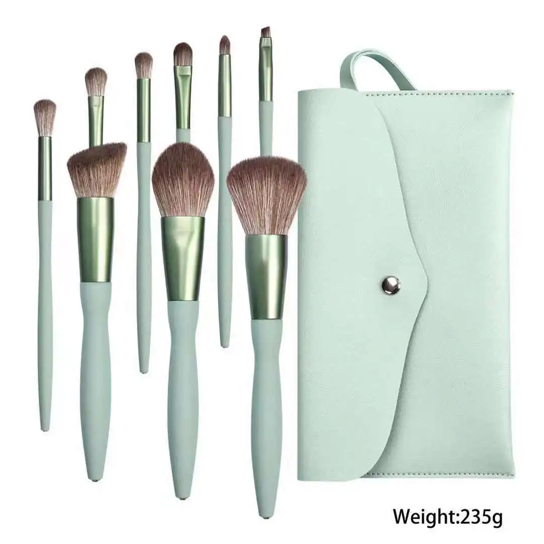 

9 PCS Teal Makeup Brushes Premium Synthetic Foundation Powder Concealer Eye Shadows Pink Makeup Brush Set, Customized color
