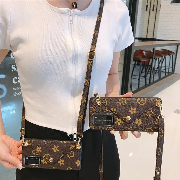 

Dropshipping Shockproof Luxury Designers Phone Case Sets With Strap For Iphone