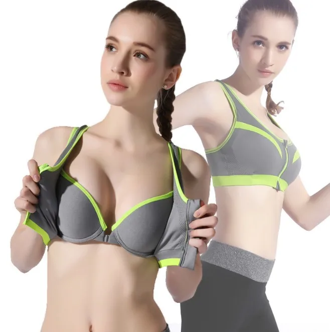 

Aselnn Wholesale Yoga tops Fitness Sport Bra Yoga zipper Gym workout Sport Women BH bra