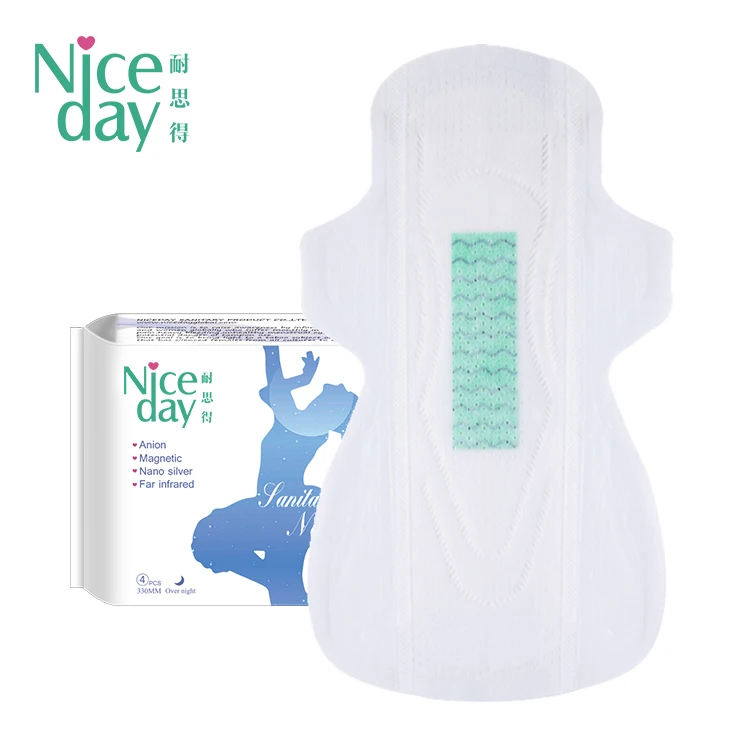 

Niceday Quick Dry Fabric Sanitary+Napkin Breathable Anion Chip Ladies Sanitary period Pads Best Selling 330mm 4pcs/bag