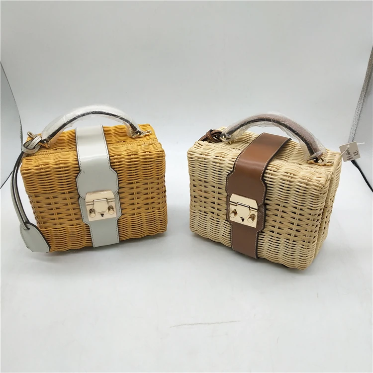 

Handmade Rattan Bags for Women, Beige, brown