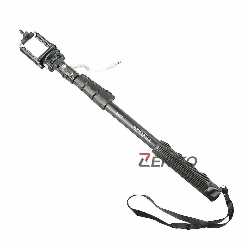 

YUNTENG YT-1188 Extendable Handheld Wired Selfie Stick Monopod for Cell Phones, Black