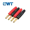 QWT custom stackable double gold tin nickel plated 3mm banana plug test leads extens speaker connector