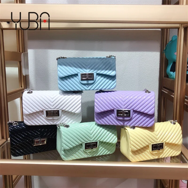 

High Quality Summer Trendy Purses and Handbags PVC Candy Rainbow Bags Fashion Jelly Purses Handbags Women Purse and Shoes