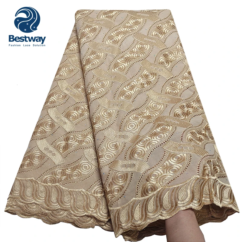 

Bestway african lace manufacturer quality white cotton punch embroidery polish dry swiss voile lace fabric wholesale