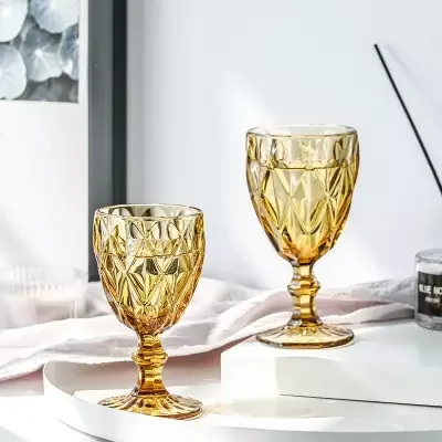 

Wholesale Customized Colorful Wine Glass Water Goblet Colored Glassware Wine Accessories, Customized color acceptable