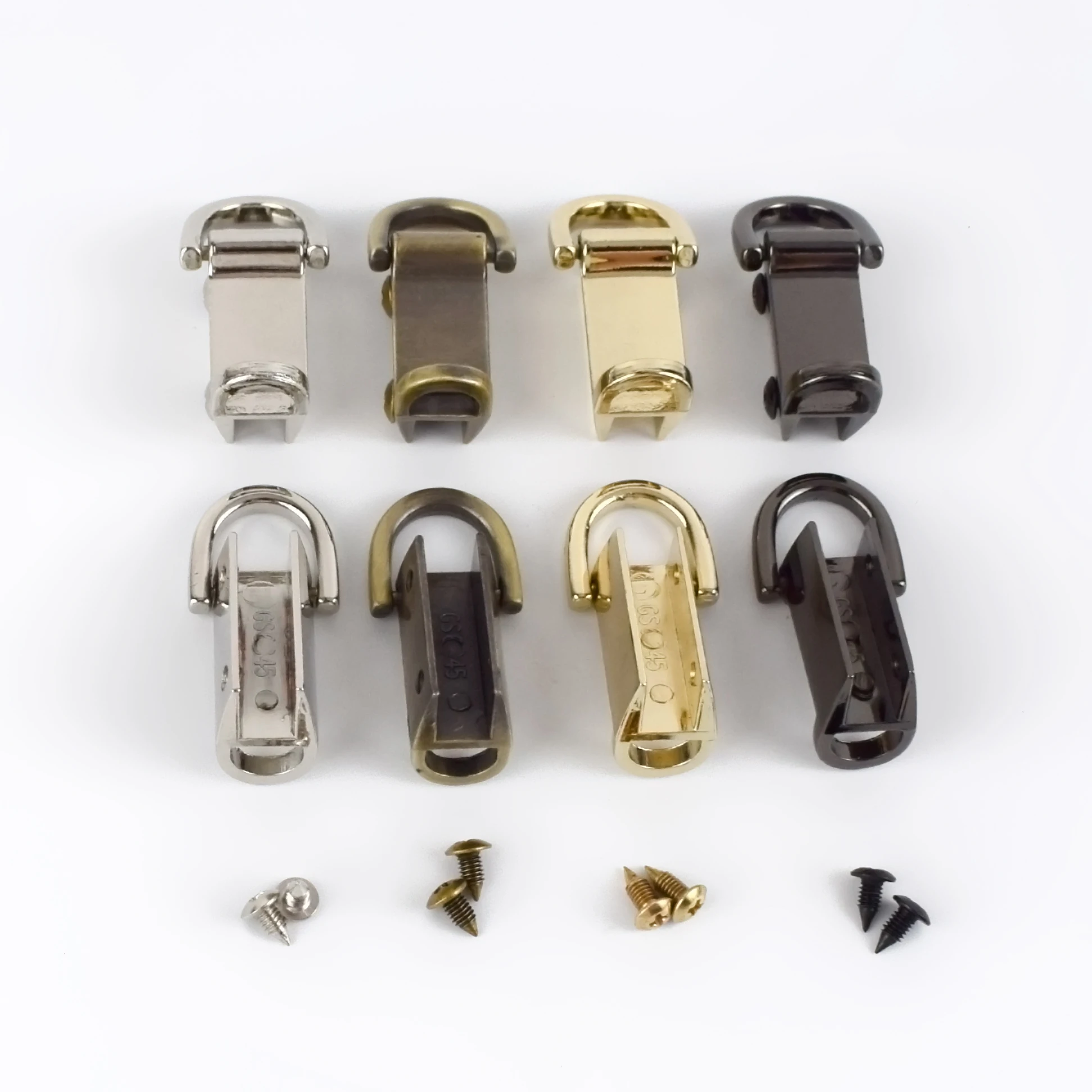 

Meetee BF178 High Quality Side Hardware Accessories Leather Bag D-ring Handbag Alloy Side Clip Bag Strap Hanging Clasp Connector, Silver gold gun black bronze