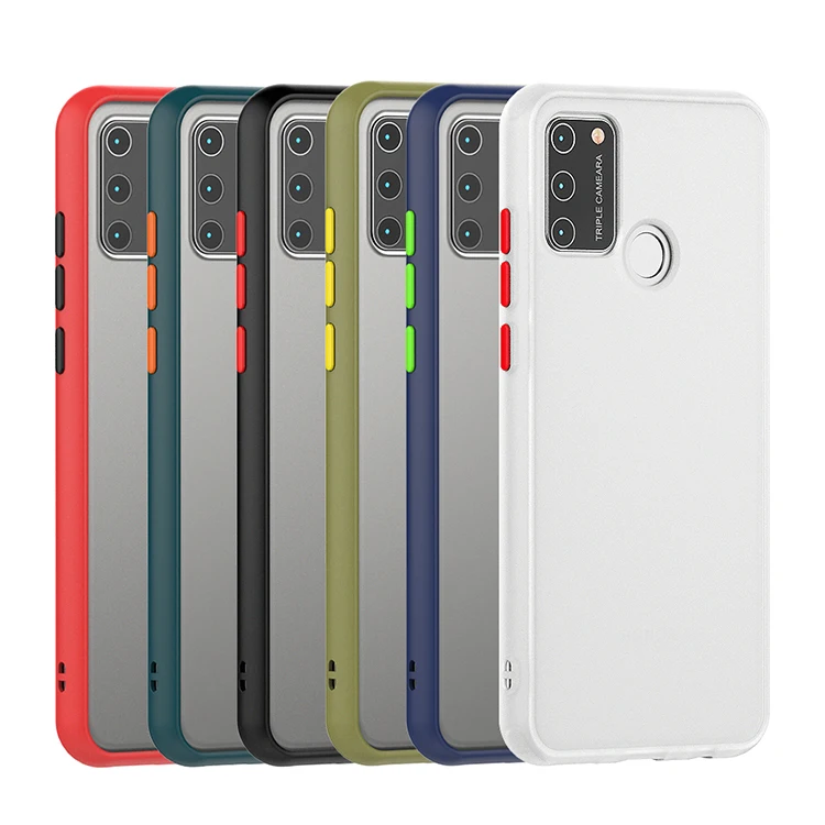 

color button series cell phone accessories For Huawei Honor 9A matte frosted back mobile cover