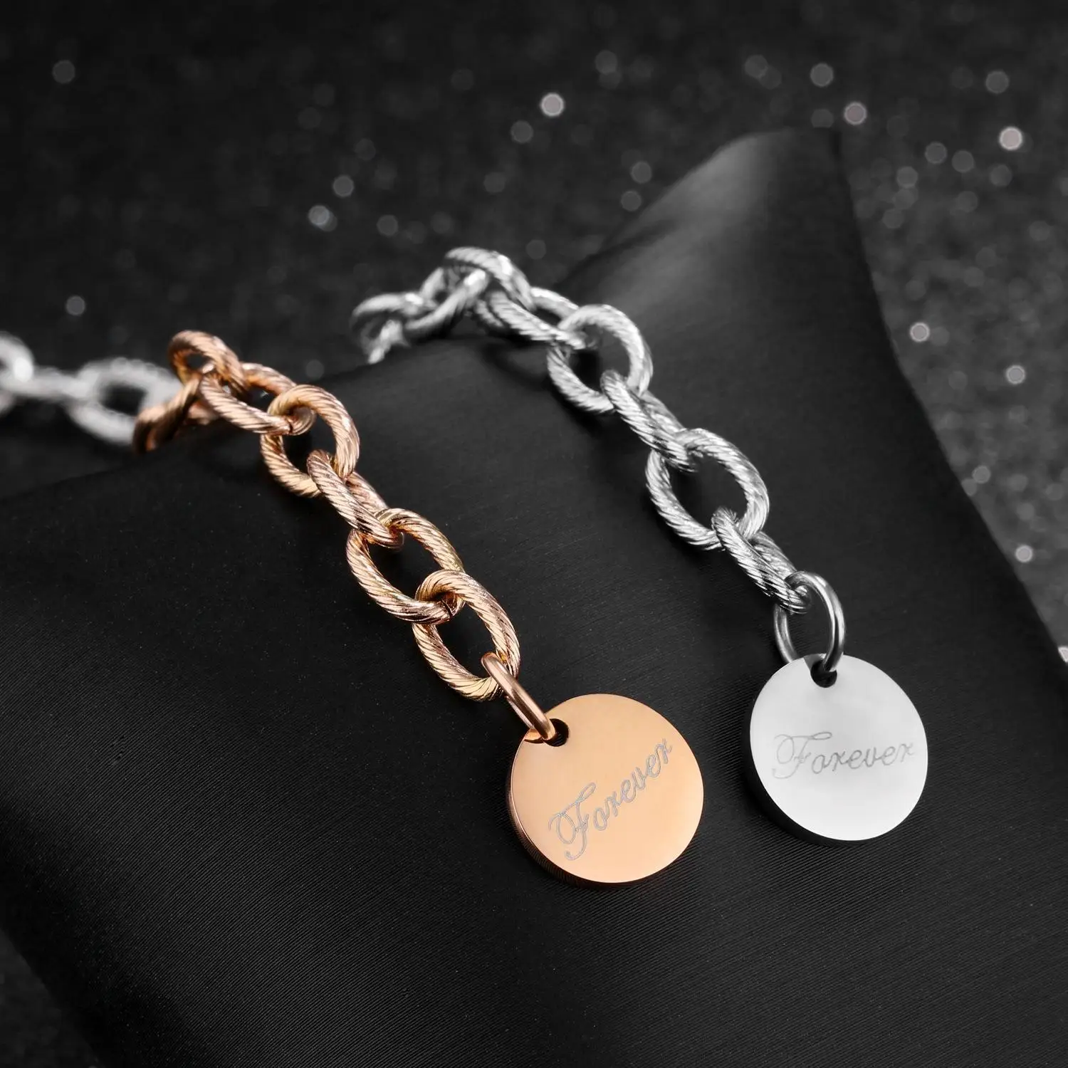 

Factory direct high-end LOVE stainless steel bracelet rose gold plated real gold ladies bracelet holiday gift bracelet, Rose real gold
