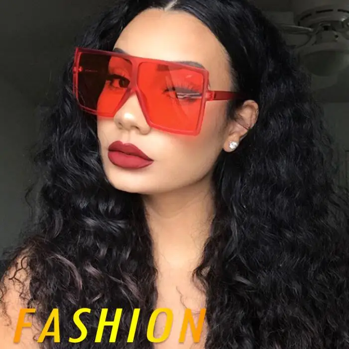 

Square Frame Fashion Popular Custom Brand Designer Sun glasses Big Square Oversized Shades Sunglasses Women, Mix color or custom colors