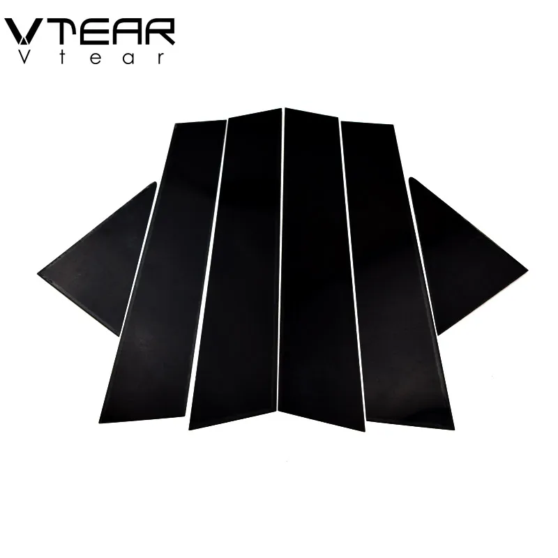 

Vtear For Chery Tiggo 3X window stickers center pillars strip trim accessories column post film exterior decoration replacement, Black