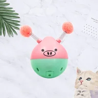 

2020 OEM ODM Fashion Plastic Pig Shape Self-Shaking Colorful Yarn Rope Fur Ball Electronic Cat Toy