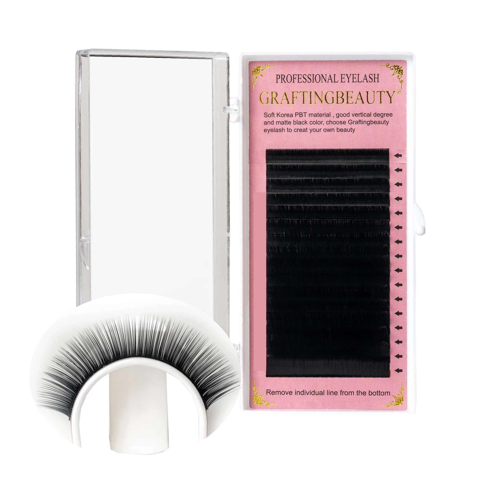 

Graftingbeauty factory dropshipping volume lash tray all size lash extension trays russian volume lashes supplies, Natural black