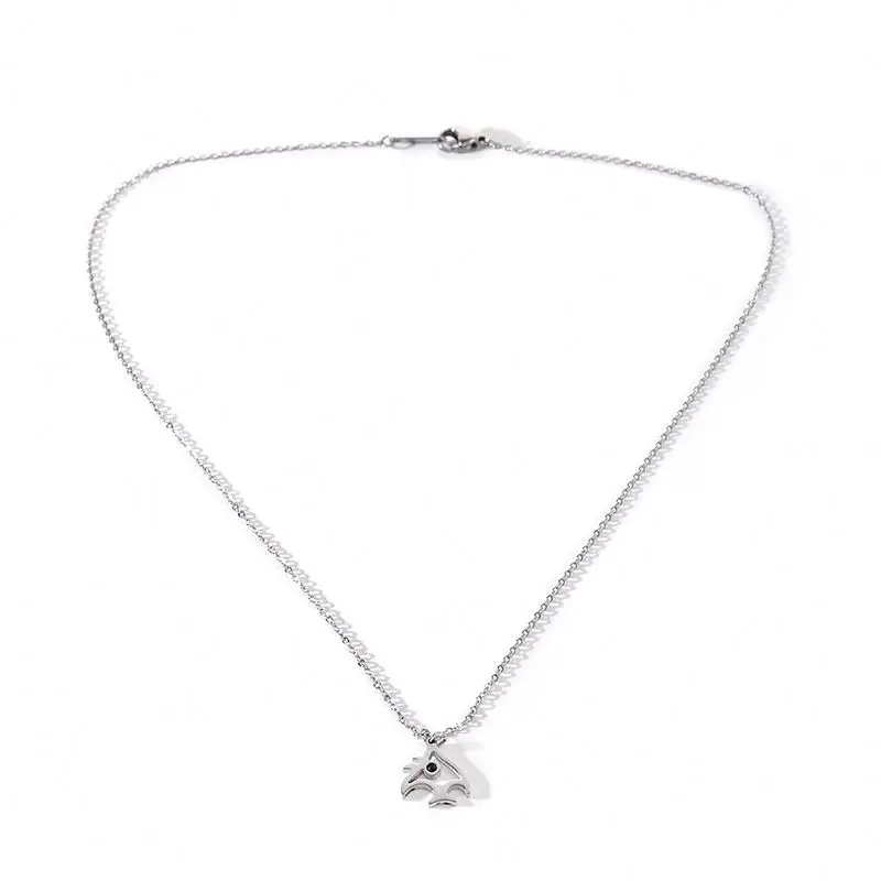 

Women's Latest Cute Design Fish Pendant Jewelry Stainless Steel Color Shiny Necklace